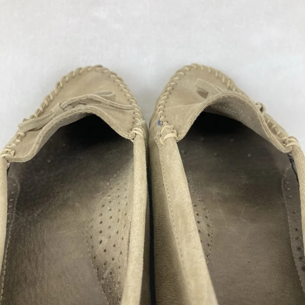 LL Bean Brown Suede Slip-On Moccasins Loafers Driving Shoes Womans 7.5 M Comfort